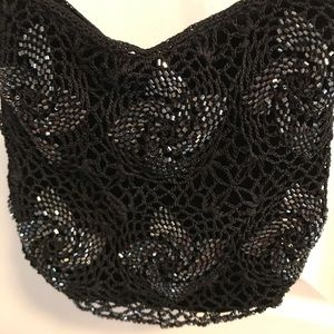 Crochet sequin shoulder bag